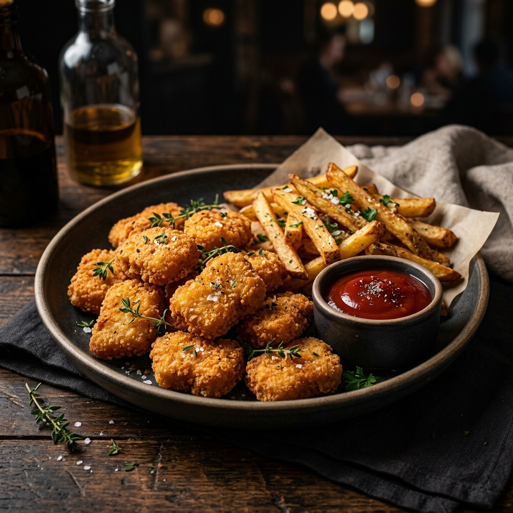 Chicken Nuggets mit Pommes